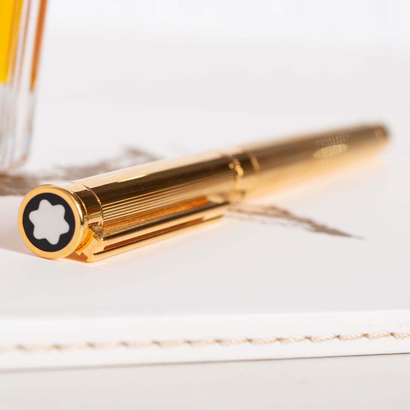 Montblanc Noblesse Oblige Gold Plated Rollerball Pen cap top