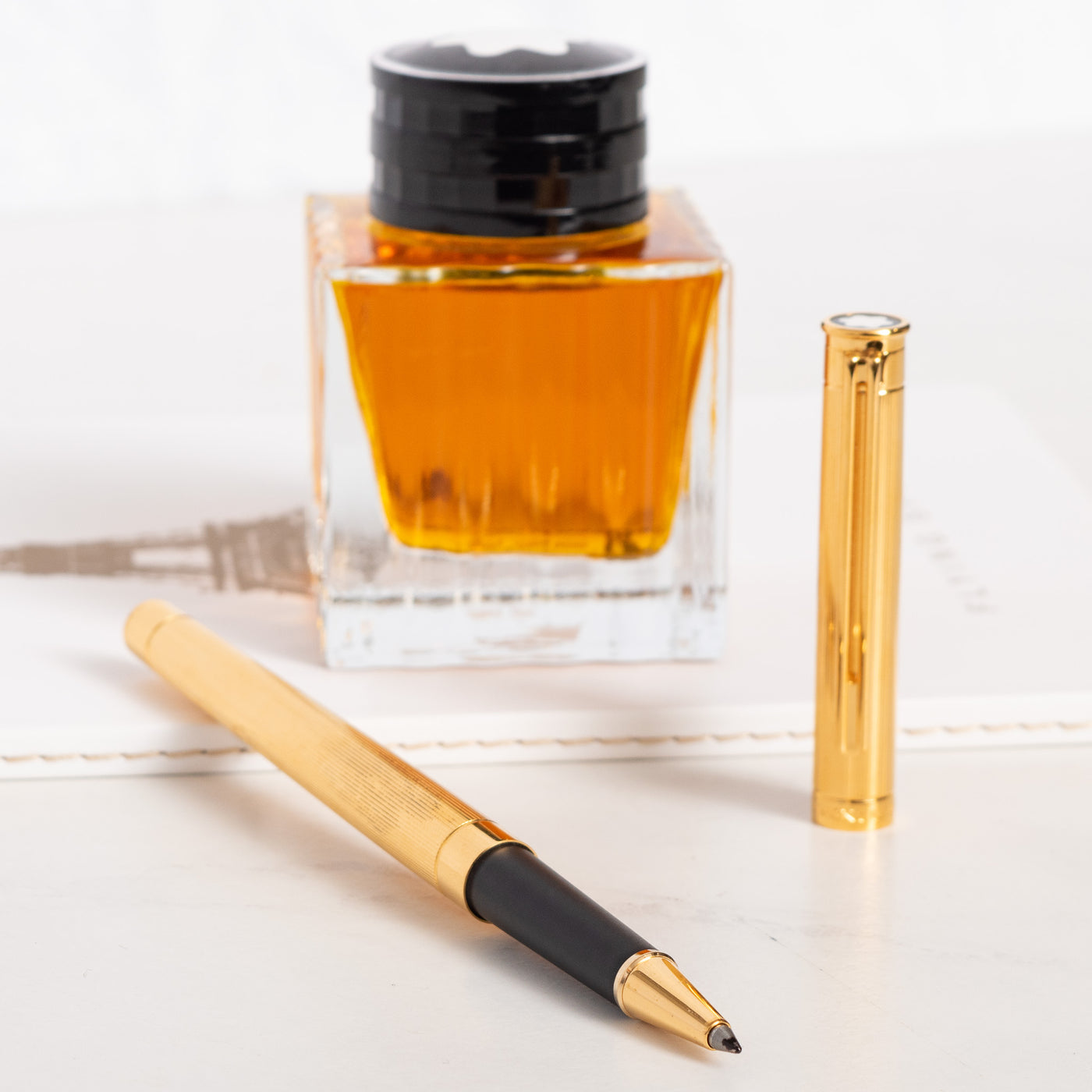 Montblanc Noblesse Oblige Gold Plated Rollerball Pen pinstripe