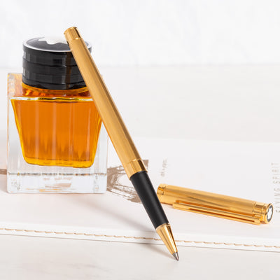 Montblanc Noblesse Oblige Gold Plated Rollerball Pen uncapped