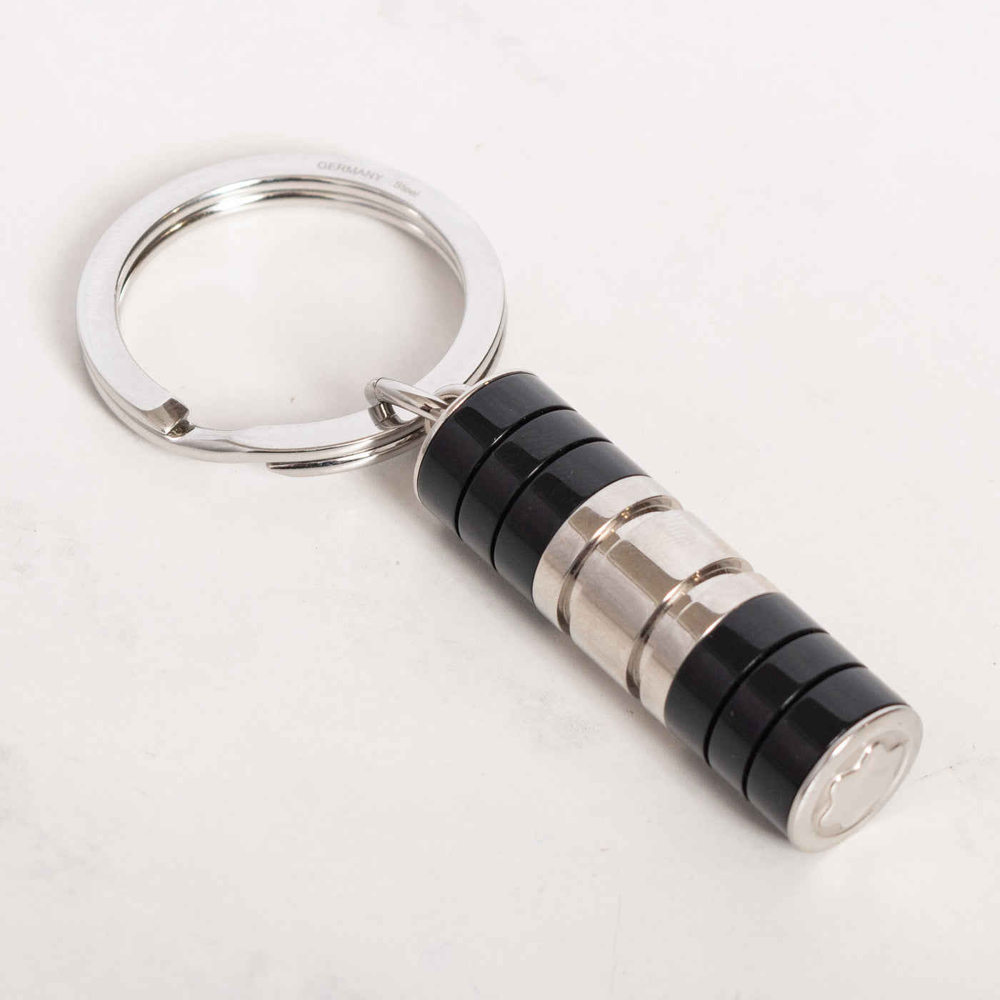 Montblanc Stainless Steel & Black Resin Keyring 107600