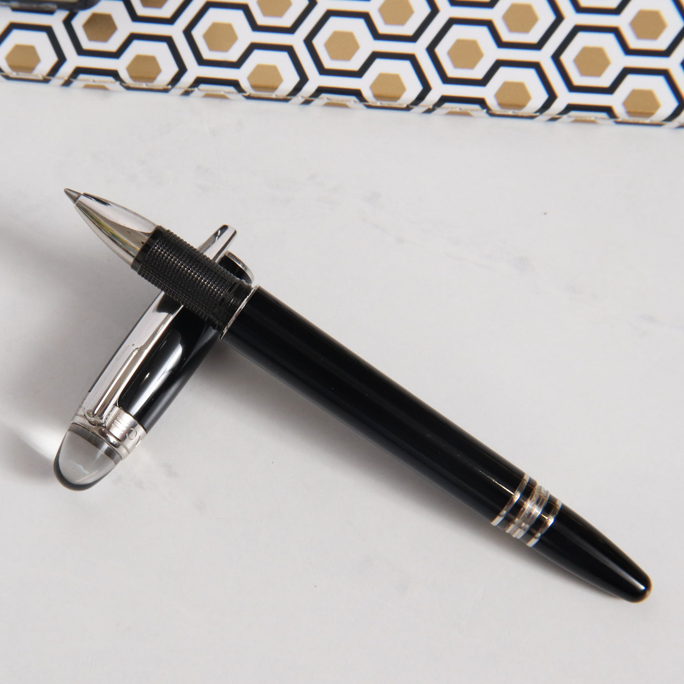 Montblanc Starwalker Black Platinum Rollerball Pen Preowned