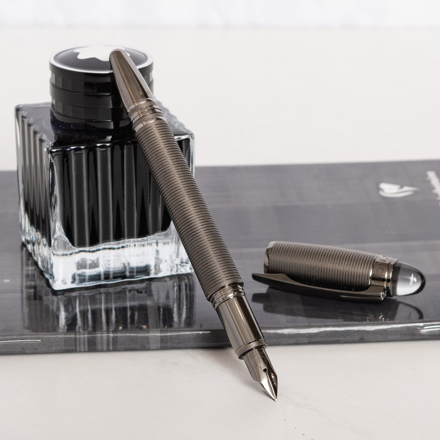 Montblanc Starwalker Midnight Black Metal Fountain Pen uncapped