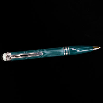An overhead view of the Montblanc Starwalker Resin Ballpoint Pen - Polar Green. 