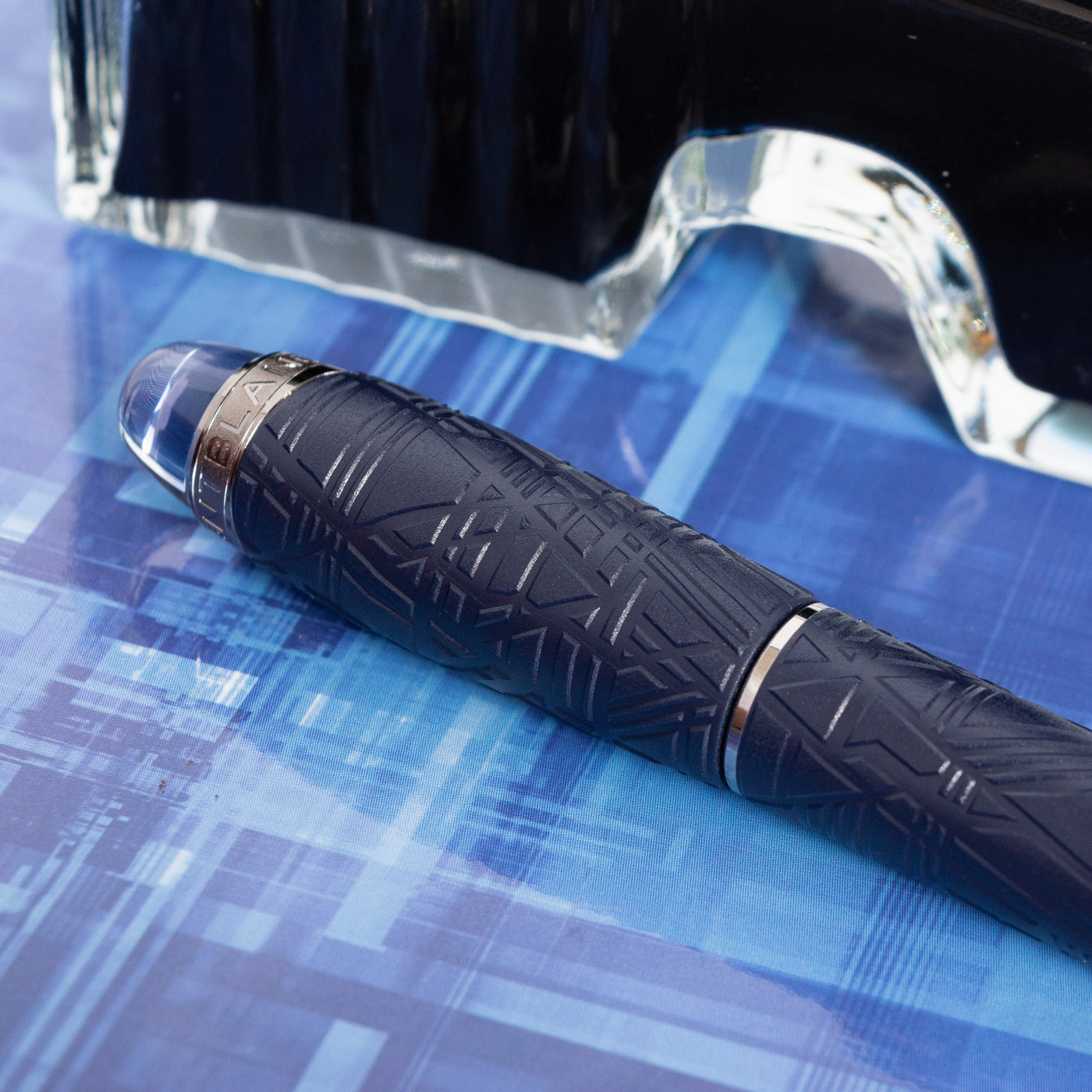 Montblanc Starwalker Space Blue Resin Rollerball Fineliner Pen Engraving Details