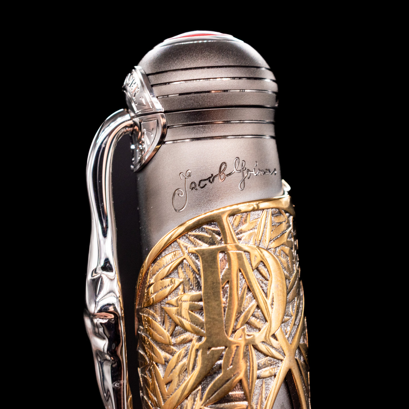 A close-up shot of the signature on the Montblanc Writer's Edition Brothers Grimm Limited Edition 1812 Rollerball Pen - Preowned.