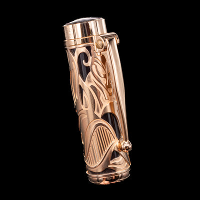 A detail shot of the top of the Montblanc Writer's Edition Carlo Collodi Ballpoint Pen - Preowned.