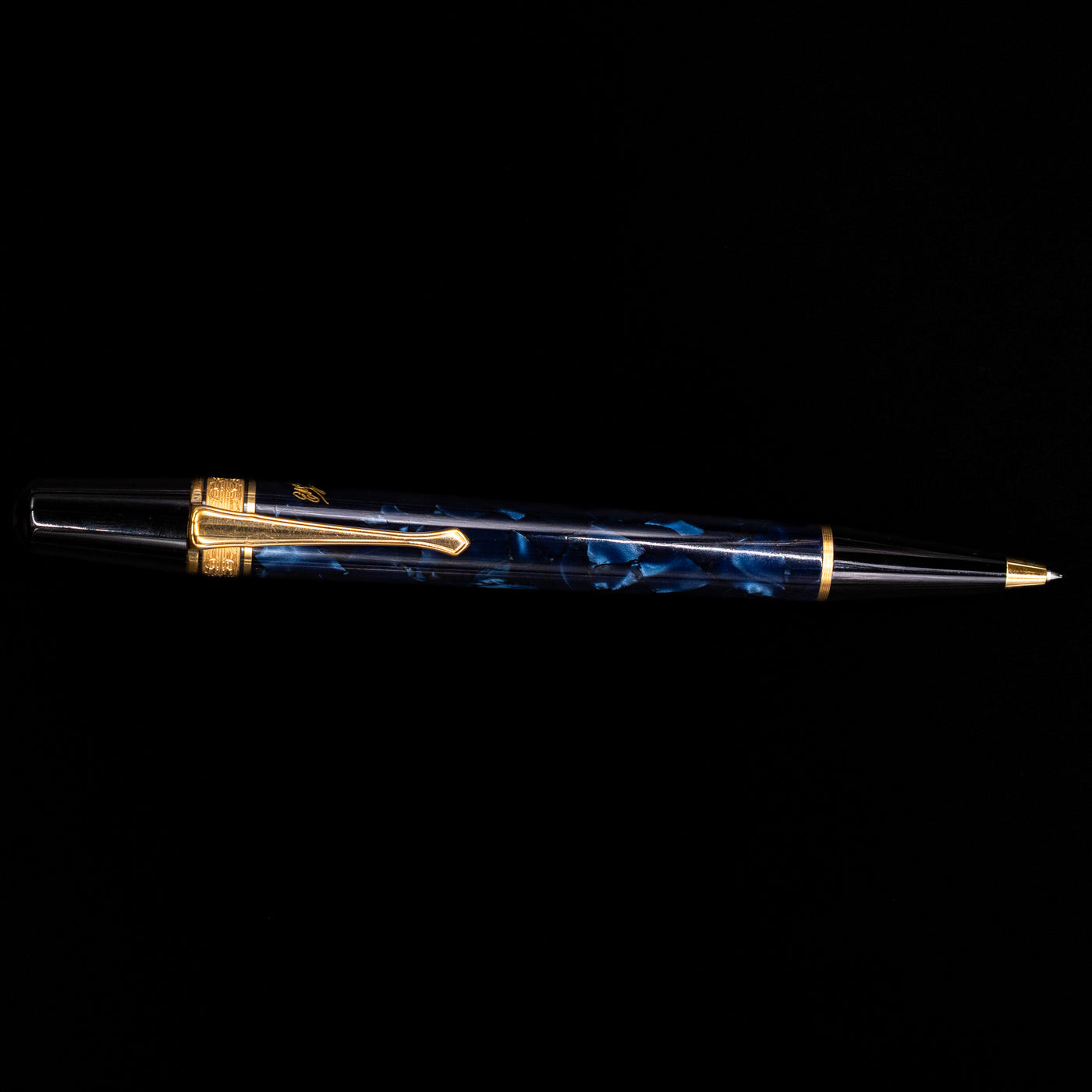 An overhead view of the Montblanc Writer's Edition Edgar Allan Poe Ballpoint Pen - Preowned activated.