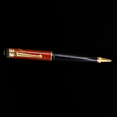 An overhead view of the Montblanc Writer's Edition Friedrich Schiller Ballpoint Pen - Preowned activated.