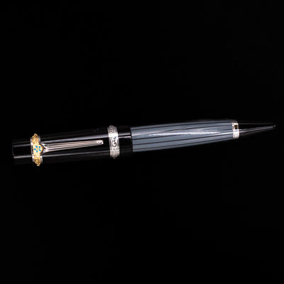 An overhead view of the Montblanc Writer's Edition Honore de Balzac Ballpoint Pen - Preowned activated.