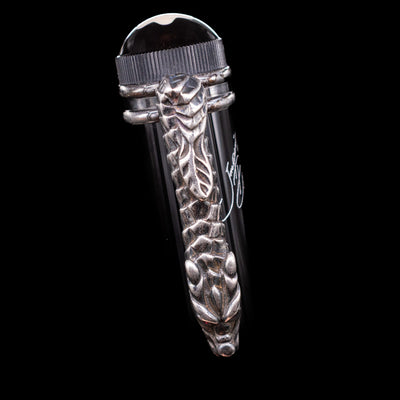 A detail shot of the cap and clip of the Montblanc Writer's Edition Imperial Dragon 1993 Fountain Pen - Preowned.