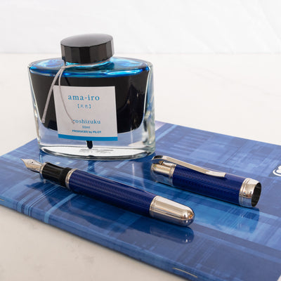 Montblanc Writer's Edition Jules Verne Fountain Pen - Preowned With Silver Trim