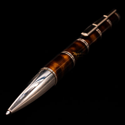 Full view of the Montblanc Writer's Edition Miguel de Cervantes Ballpoint Pen - Preowned with a focus on the tip.