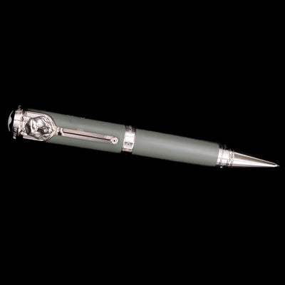 An overhead view of the Montblanc Writer's Edition Rudyard Kipling Ballpoint Pen - Preowned activated.