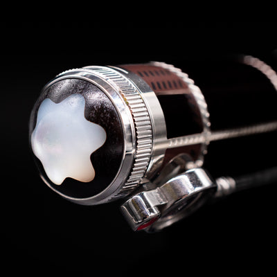  Zoomed-in view of the top of the cap with the finial on the Montblanc Writer's Edition Sir Arthur Conan Doyle Limited Edition 1902 Rollerball Pen - Preowned.