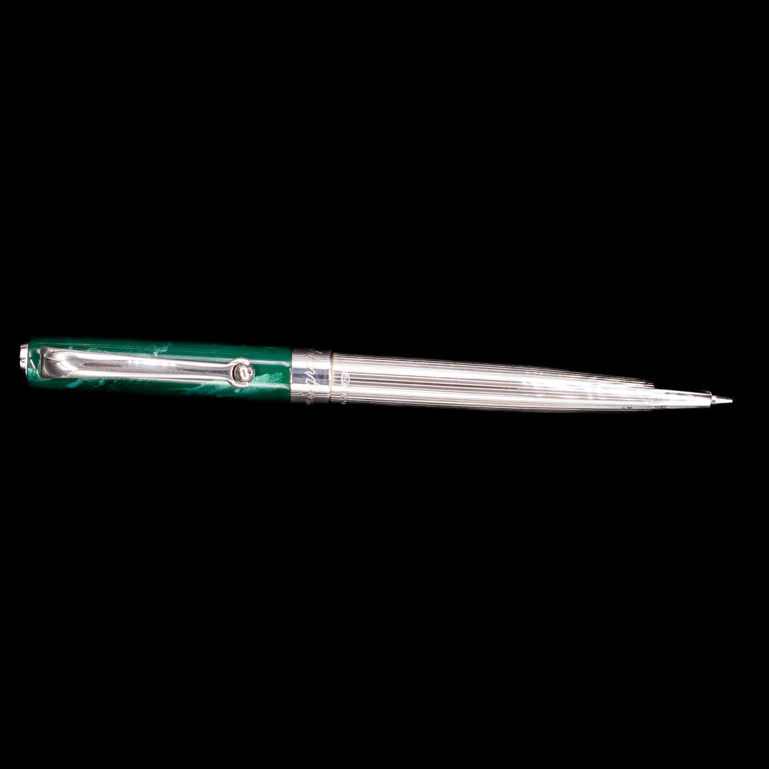 Montegrappa 1912 Z300 Mini Ballpoint Pen - Green & Sterling Silver