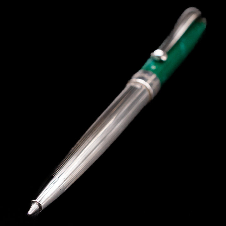 Montegrappa 1912 Z300 Mini Ballpoint Pen - Green & Sterling Silver