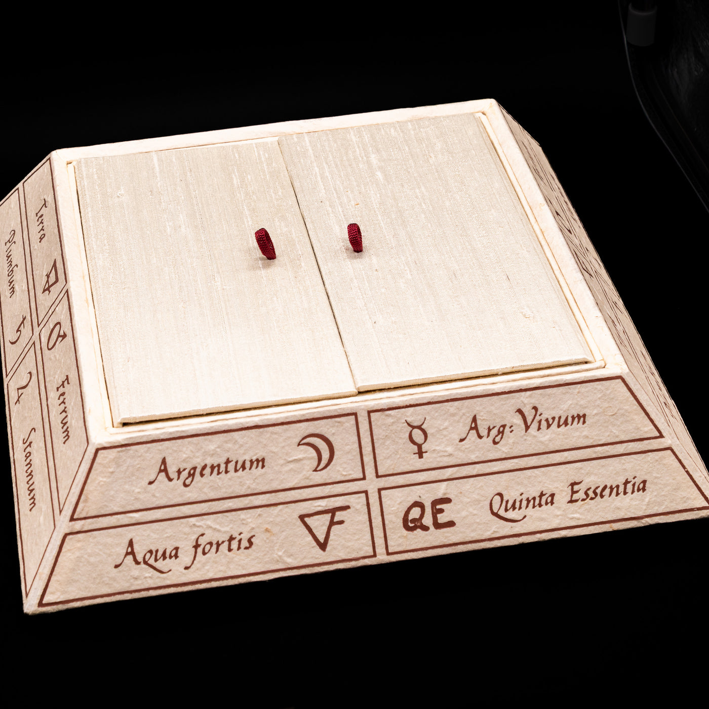 The opened lower level on the alchemic pyramid of the Montegrappa Alchemist Ignis Rollerball Pen.