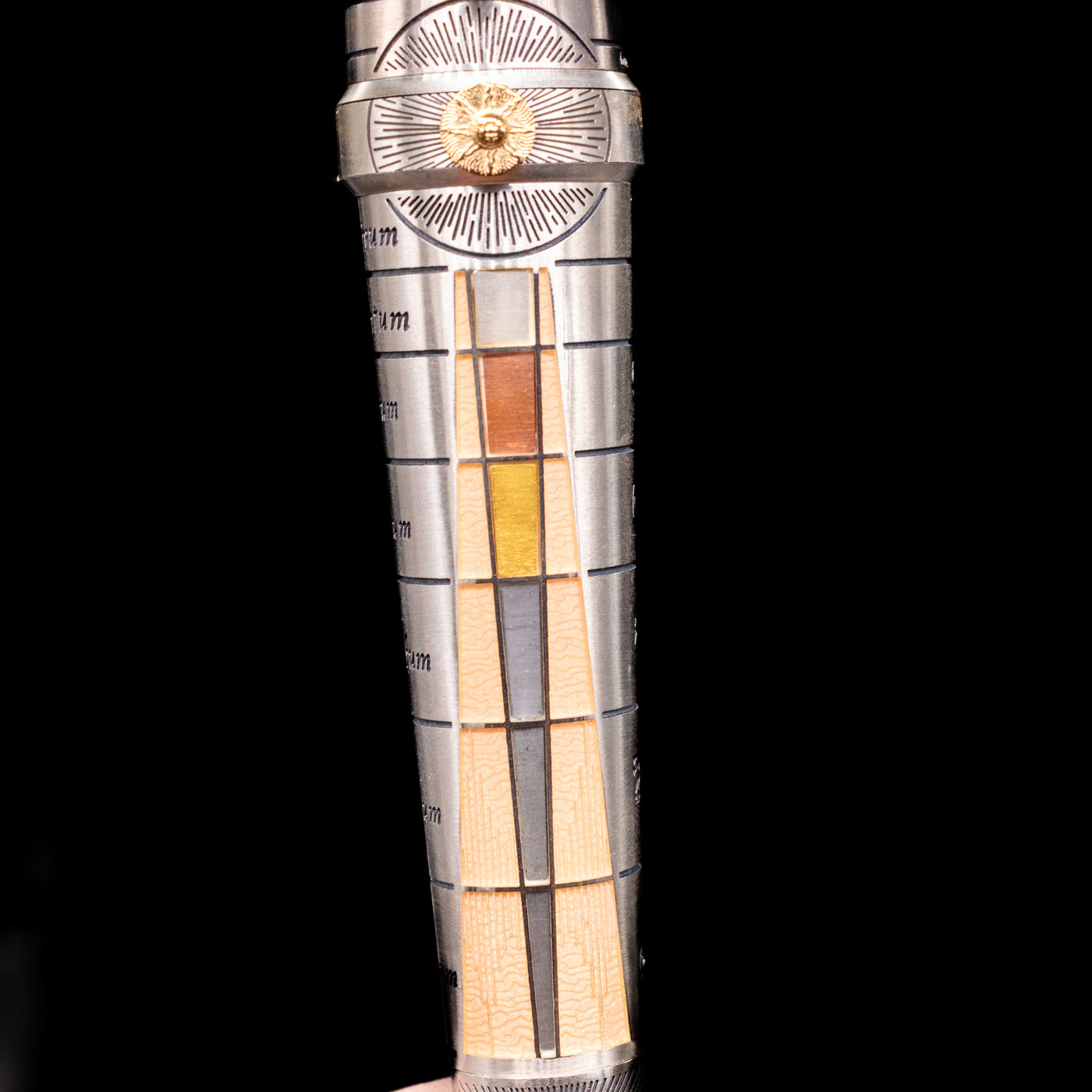 A detail shot of the body on the Montegrappa Alchemist Terra Rollerball Pen.