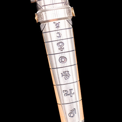 A detail shot of the alchemic symbols on the Montegrappa Alchemist Terra Rollerball Pen.