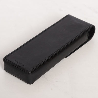 Montegrappa Black Leather with Black Stitching Two Pen Case back