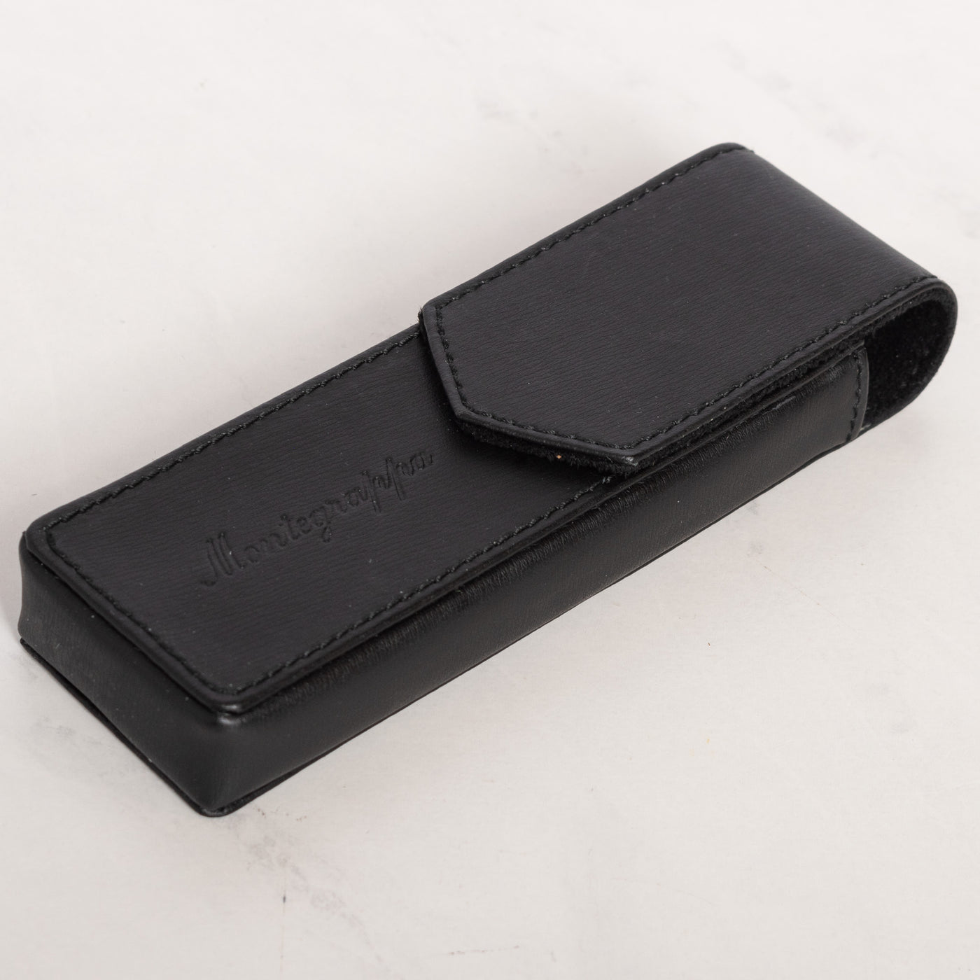 Montegrappa Black Leather with Black Stitching Two Pen Case