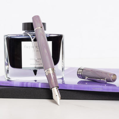 Montegrappa Extra 1930 Grey-Purple Ebonite Fountain Pen uncapped