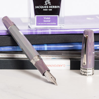 Montegrappa Extra Otto Purple Grey Ebonite Fountain Pen
