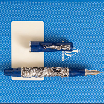 Montegrappa La Sirena Mermaid Fountain Pen Blue & Sterling Silver