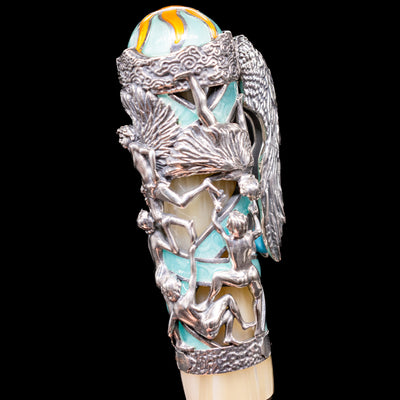 A detail shot of the cap on the Montegrappa My Guardian Angel Fountain Pen.