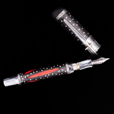 An overhead view of the Montegrappa The Witcher: Mutation Fountain Pen uncapped.