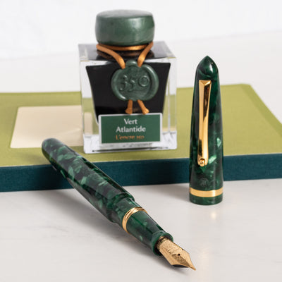 Montegrappa Venetia Vintage Conifer Fountain Pen green gold trim