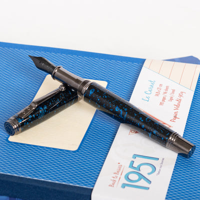 Monteverde Invincia Vega Starlight Blue Fountain Pen Paint Splatter