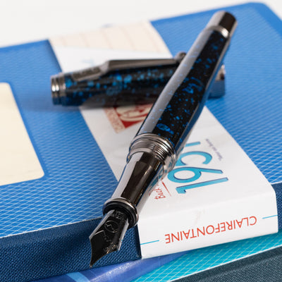 Monteverde Invincia Vega Starlight Blue Fountain Pen Uncapped