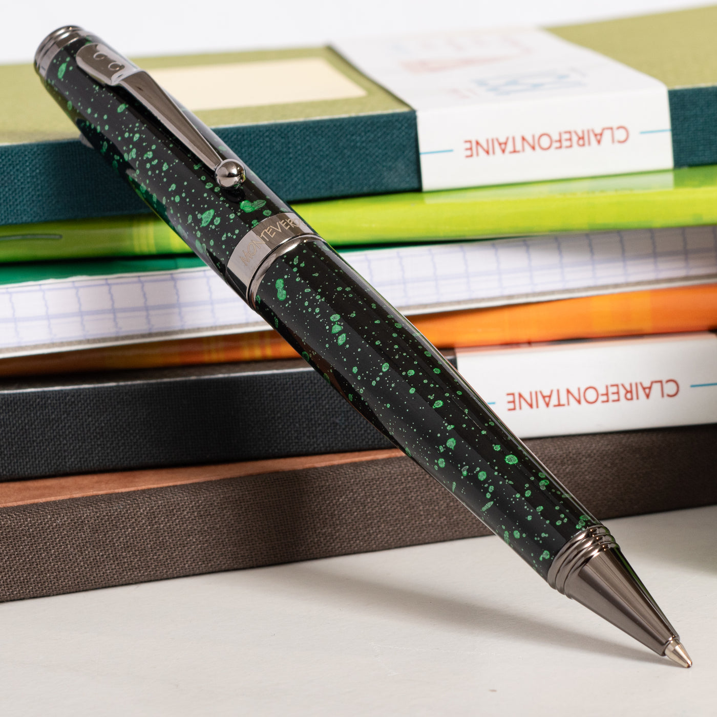 Monteverde Invincia Vega Starlight Green Ballpoint Pen Gunmetal Trim