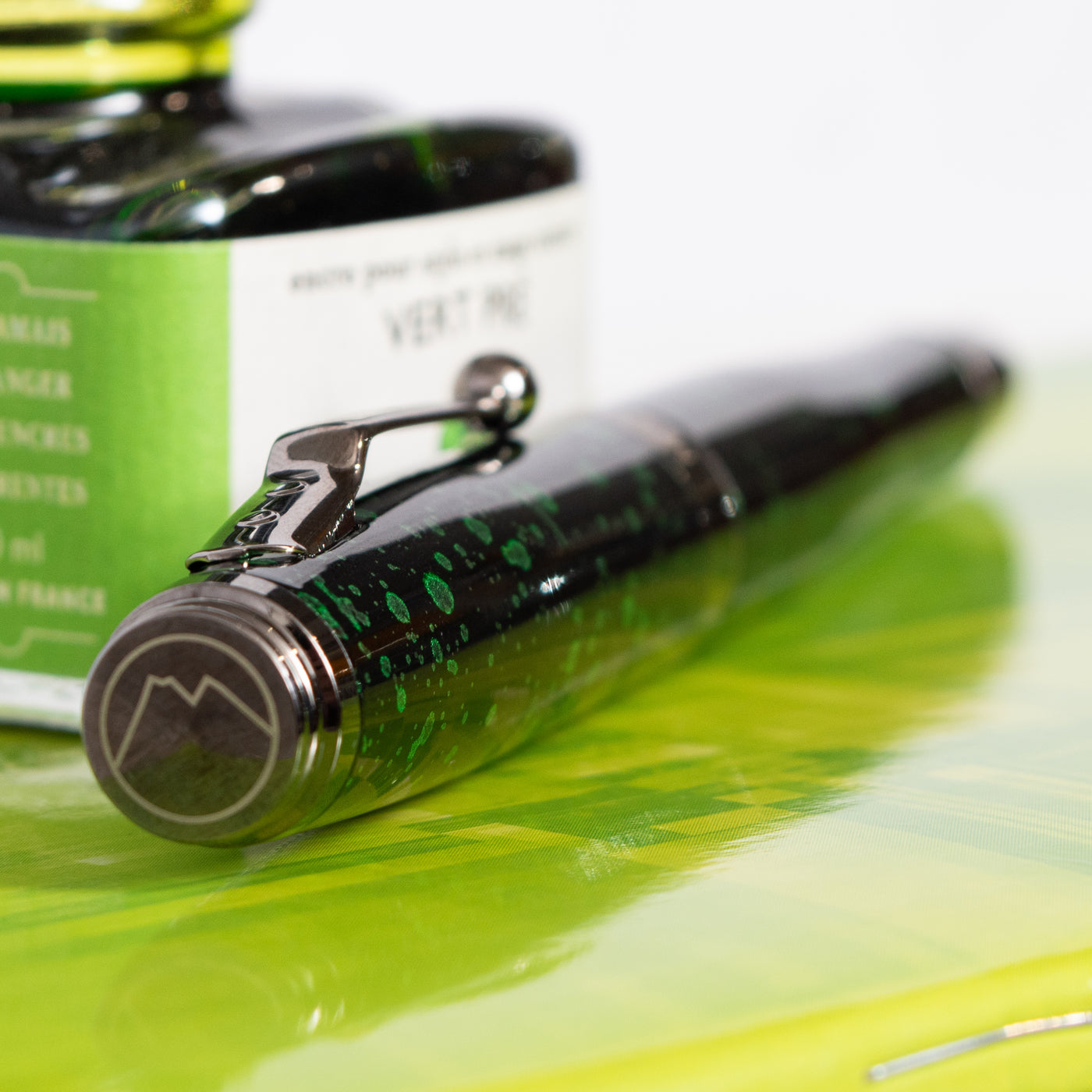 Monteverde Invincia Vega Starlight Green Fountain Pen Cap Top