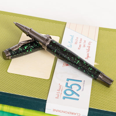 Monteverde Invincia Vega Starlight Green Rollerball Pen Paint Splatter