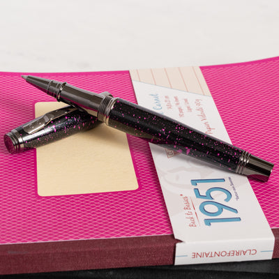 Monteverde Invincia Vega Starlight Purple Rollerball Pen Gunmetal Trim