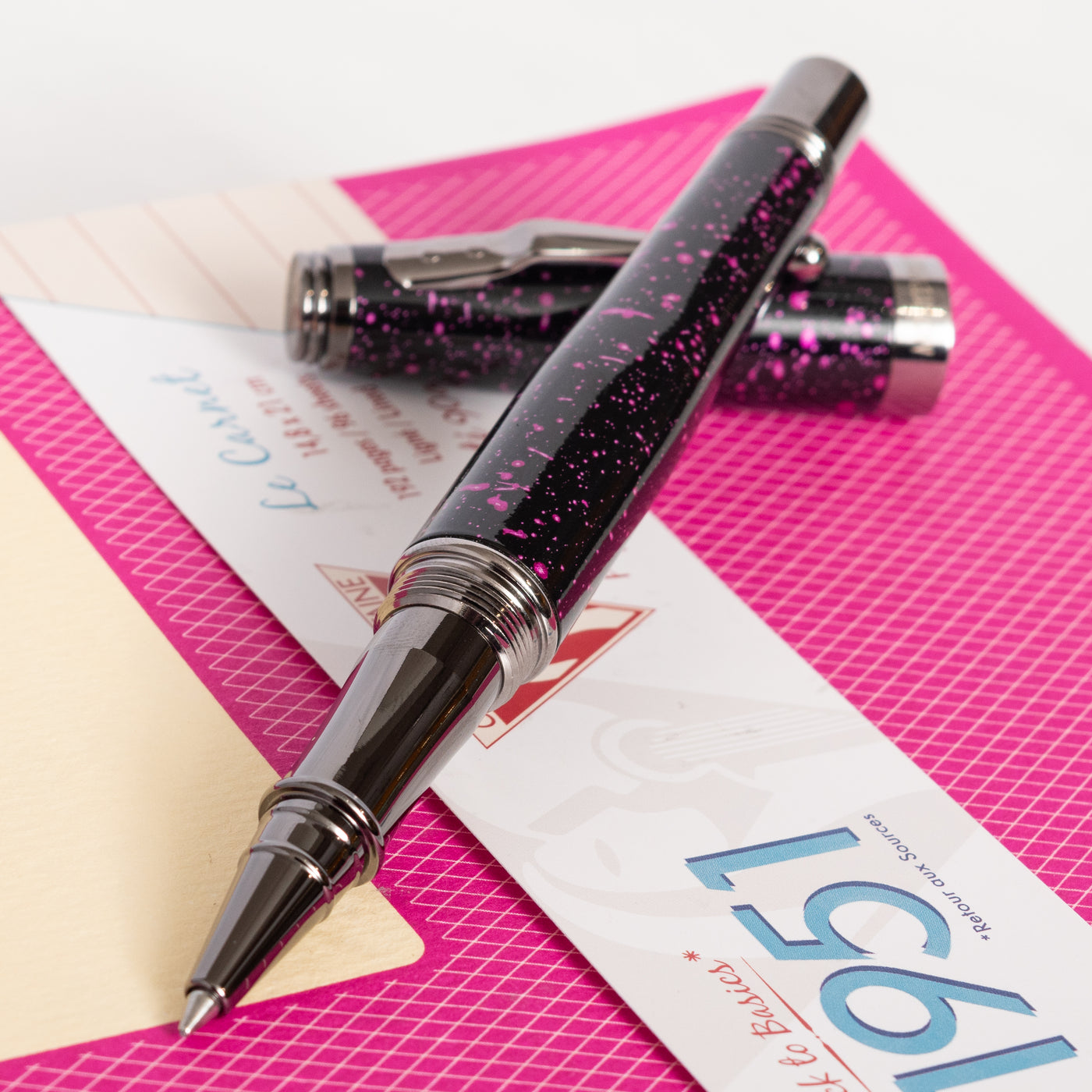 Monteverde Invincia Vega Starlight Purple Rollerball Pen Uncapped