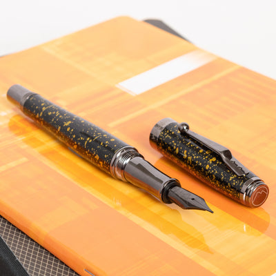 Monteverde Invincia Vega Starlight Yellow Fountain Pen Paint Splatter