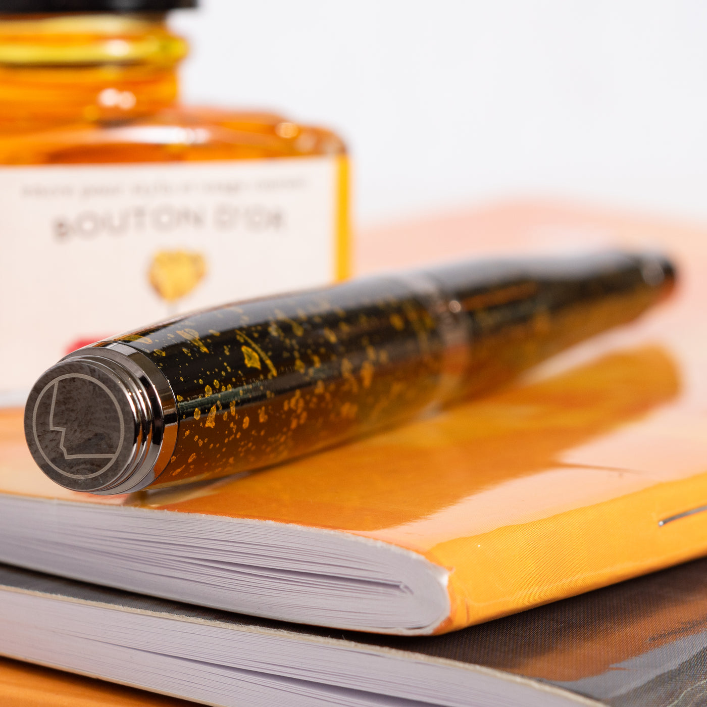 Monteverde Invincia Vega Starlight Yellow Rollerball Pen Cap Top