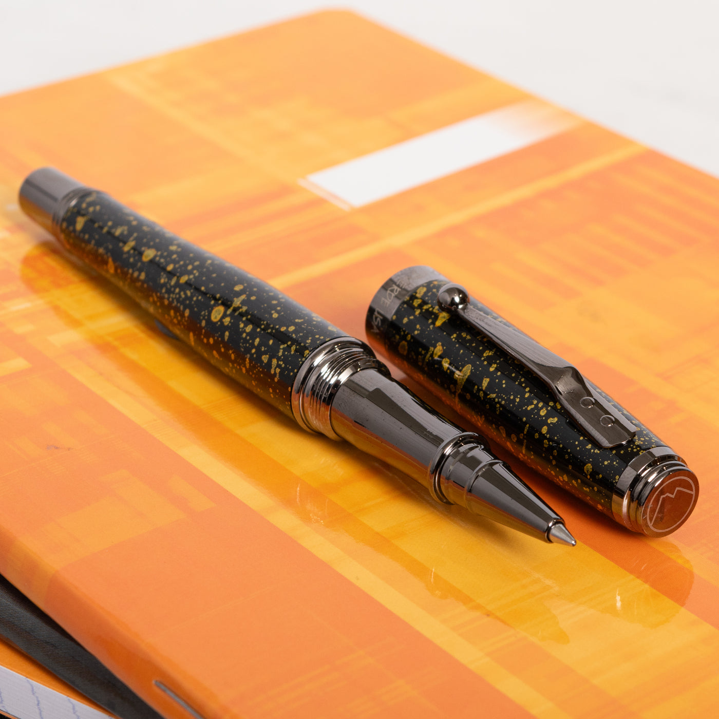 Monteverde Invincia Vega Starlight Yellow Rollerball Pen Gunmetal Trim