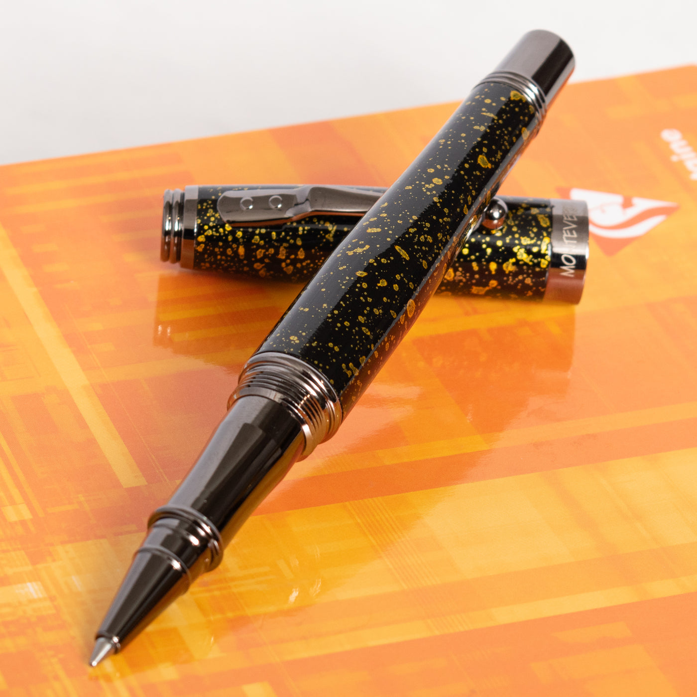 Monteverde Invincia Vega Starlight Yellow Rollerball Pen Uncapped