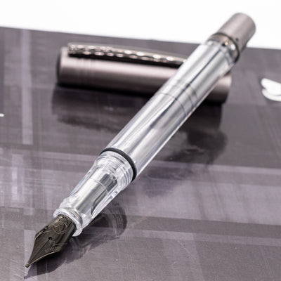Monteverde MP1 Fountain Pen - Coal Gray uncapped