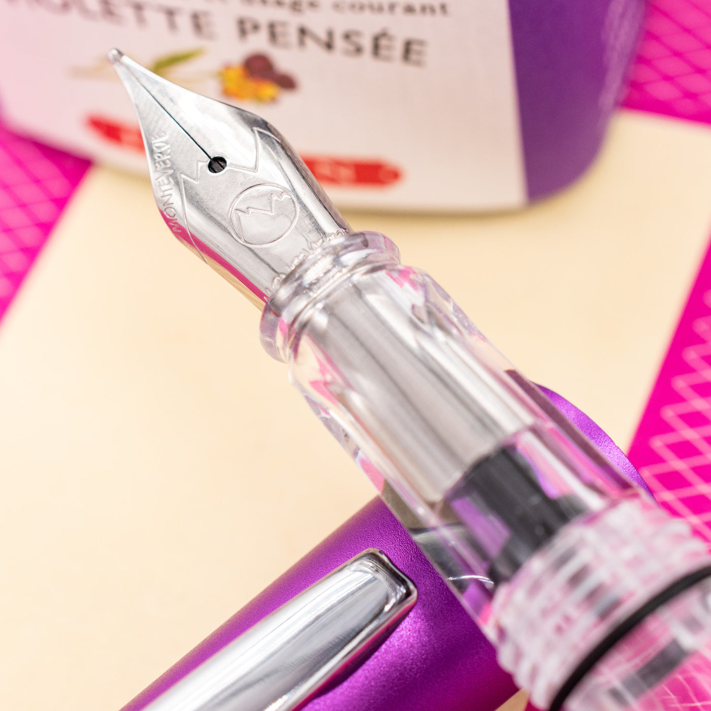 Monteverde MP1 Fountain Pen - Purple Frost stainless steel nib