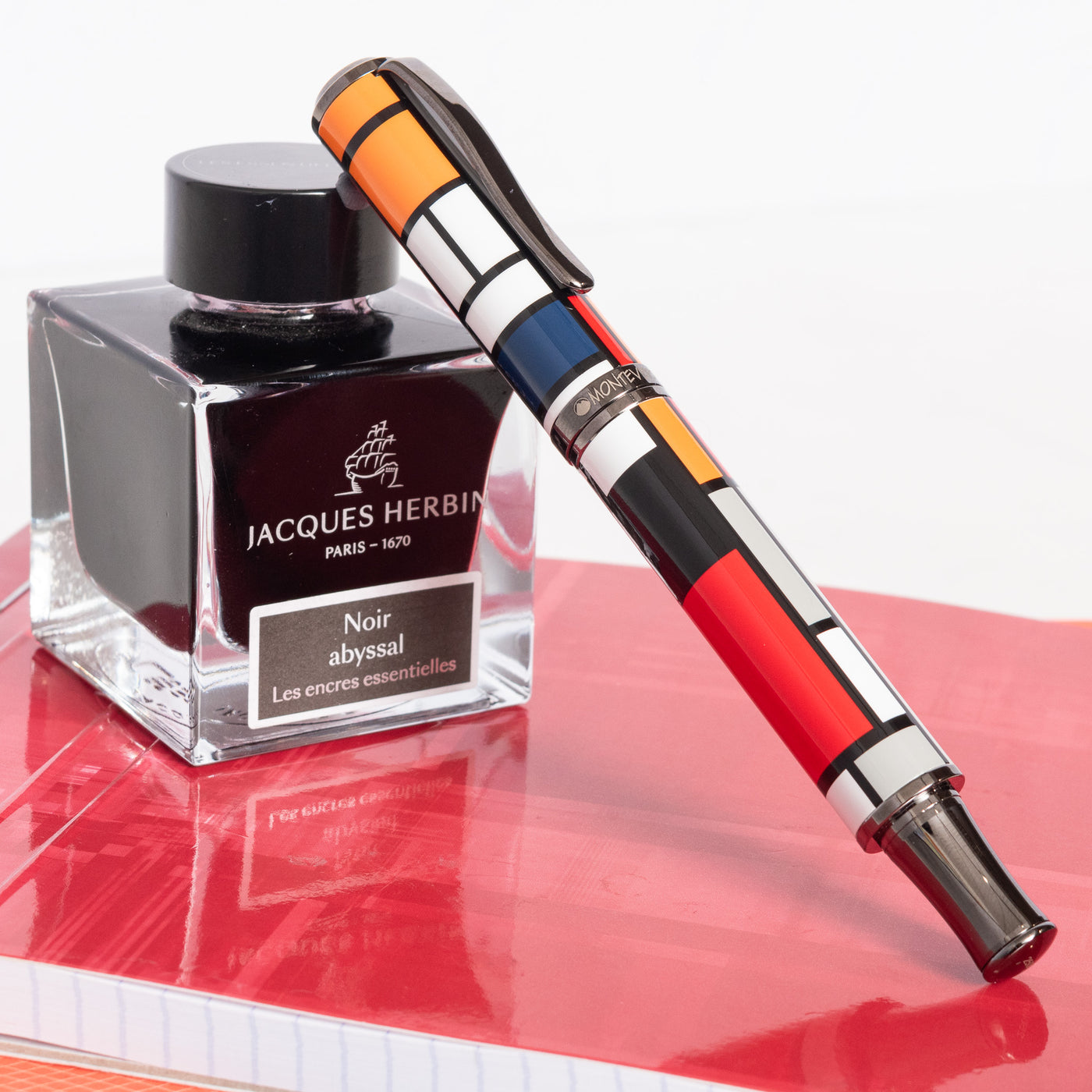 Monteverde Regatta Mondrian Fountain Pen & Ink Bottle Set capped