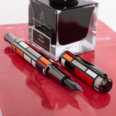 Monteverde Regatta Mondrian Fountain Pen & Ink Bottle Set gunmetal trim