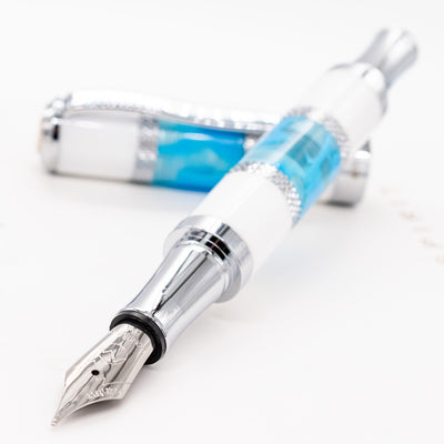 Monteverde Regatta Fountain Pen - Santorini Blue uncapped