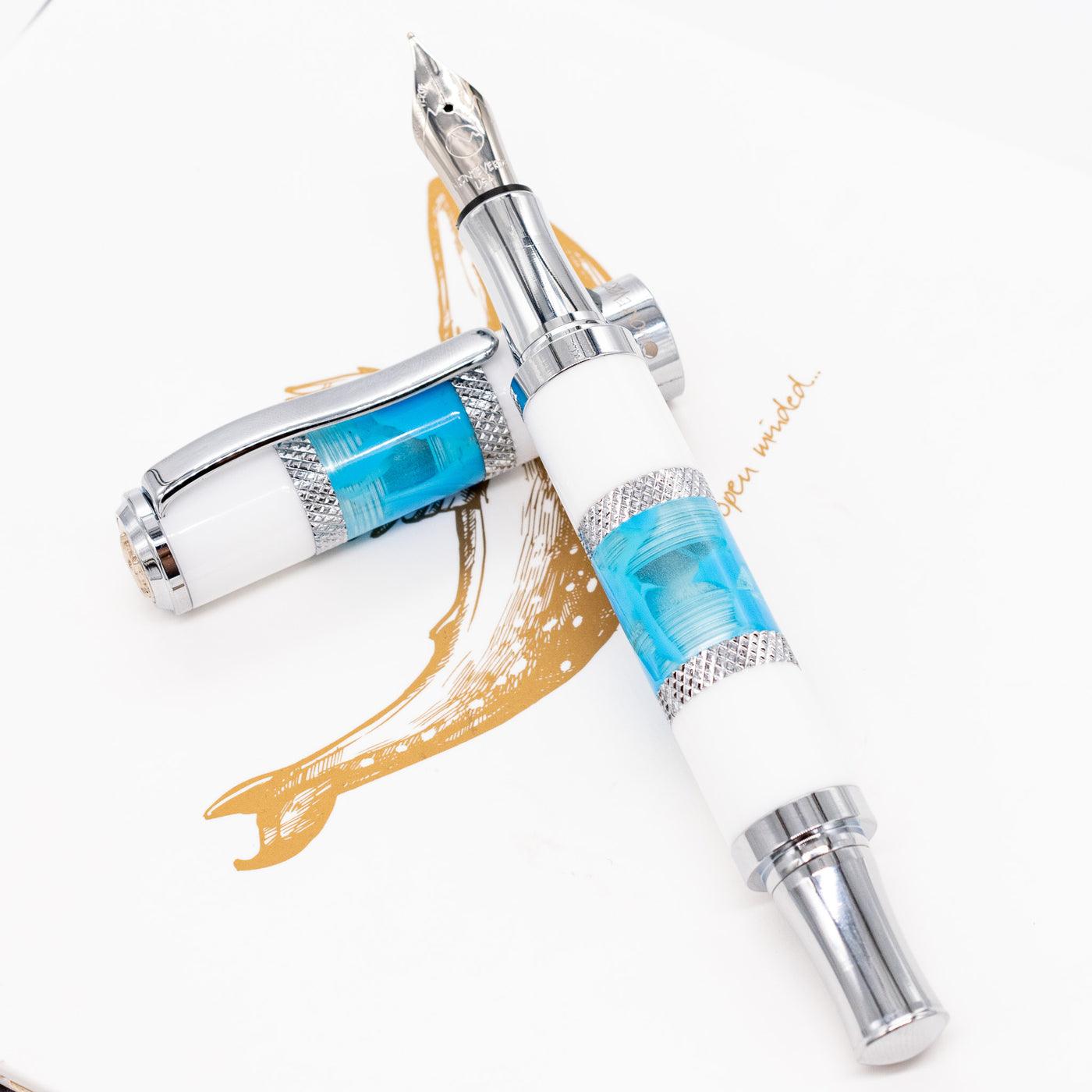 Monteverde Regatta Fountain Pen - Santorini Blue white