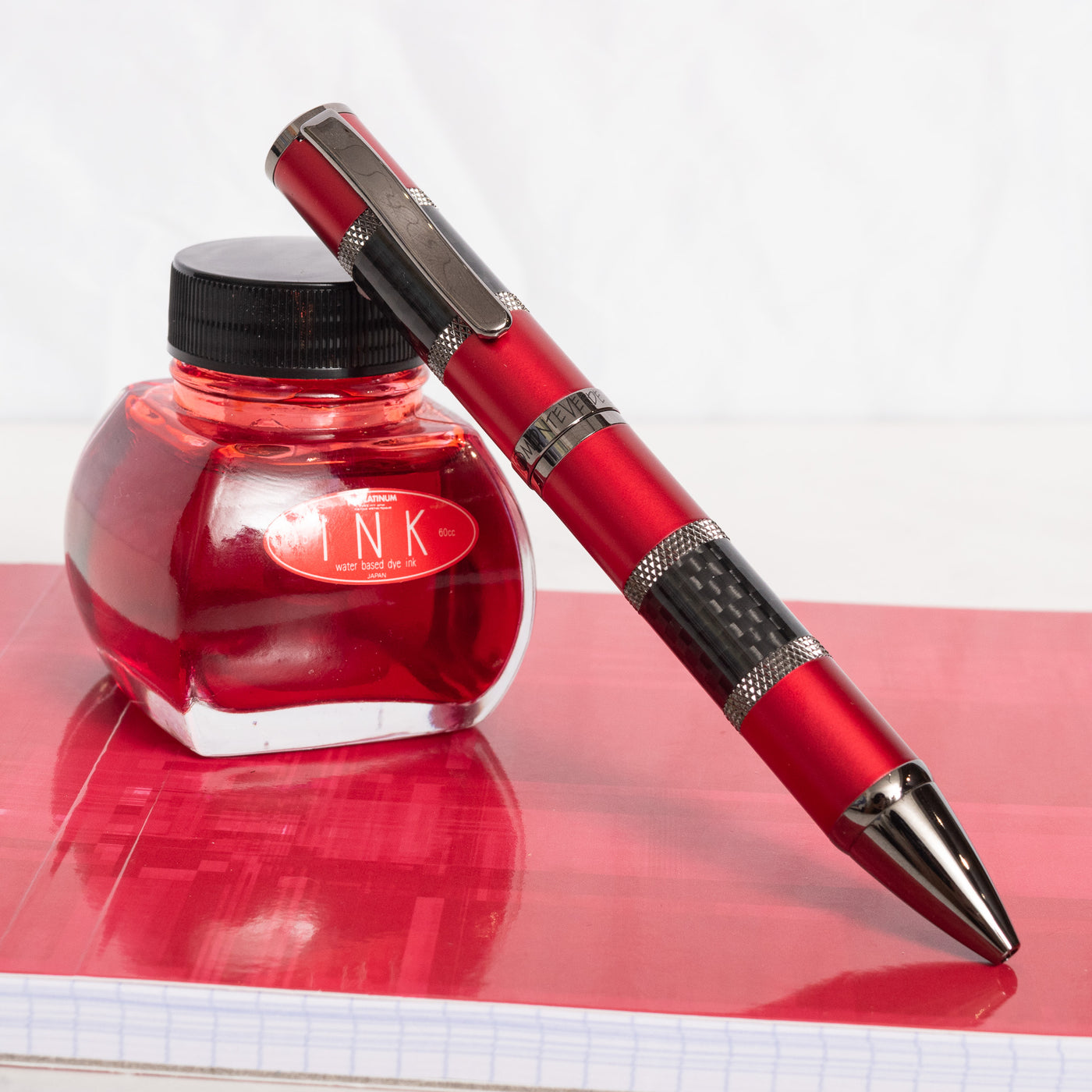 Monteverde Regatta Series Ballpoint Pen - Carbon Fiber Bands, Metallic Colors