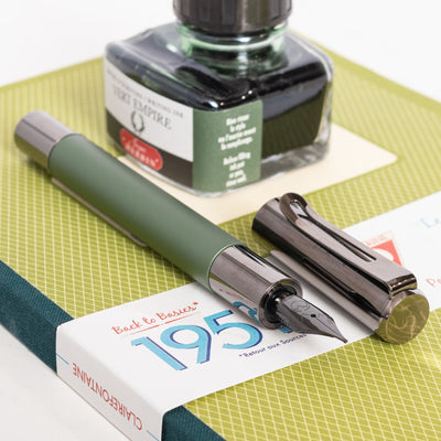 Monteverde Ritma Green Anodized Fountain Pen gunmetal trim